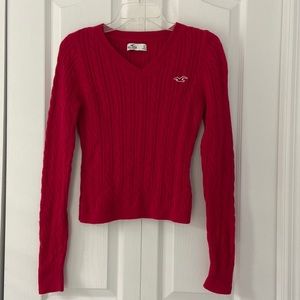 Hollister Cable Knit V-Neck Sweater